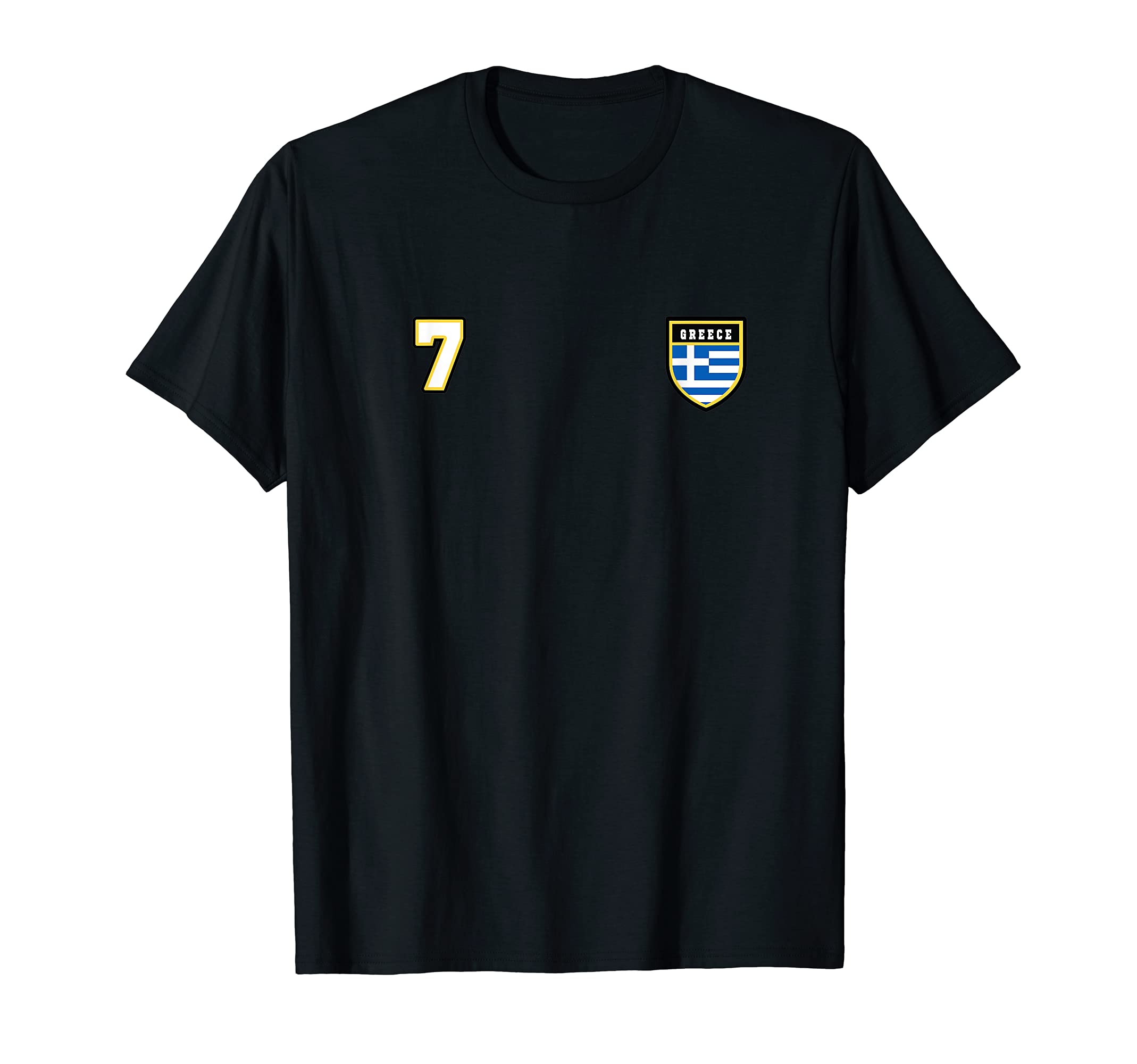 Greece National Pride Greek TeesGreece Number 7 Soccer Flag Football # seven Greek T-ShirtOEKO-TEX STANDARD 100