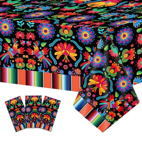 3 Pcs Mexican Fiesta Tablecloth Decorations, 108