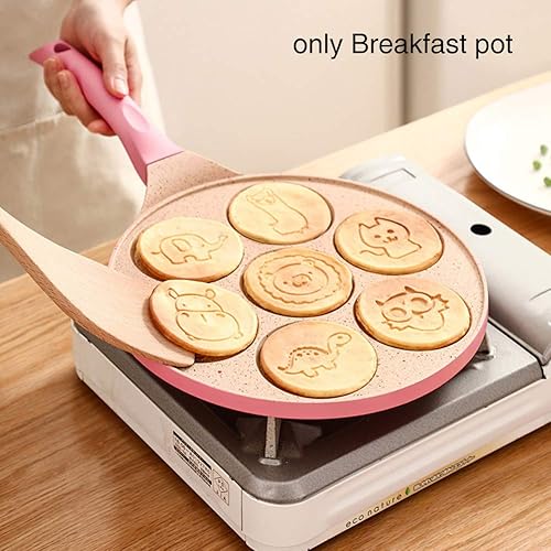 Miniatura 2 de Kakalote Sartén antiadherente para panqueques, 7 agujeros, para hacer gofres de huevo, panqueques, para panqueques, para panqueques, 7 moldes únicos