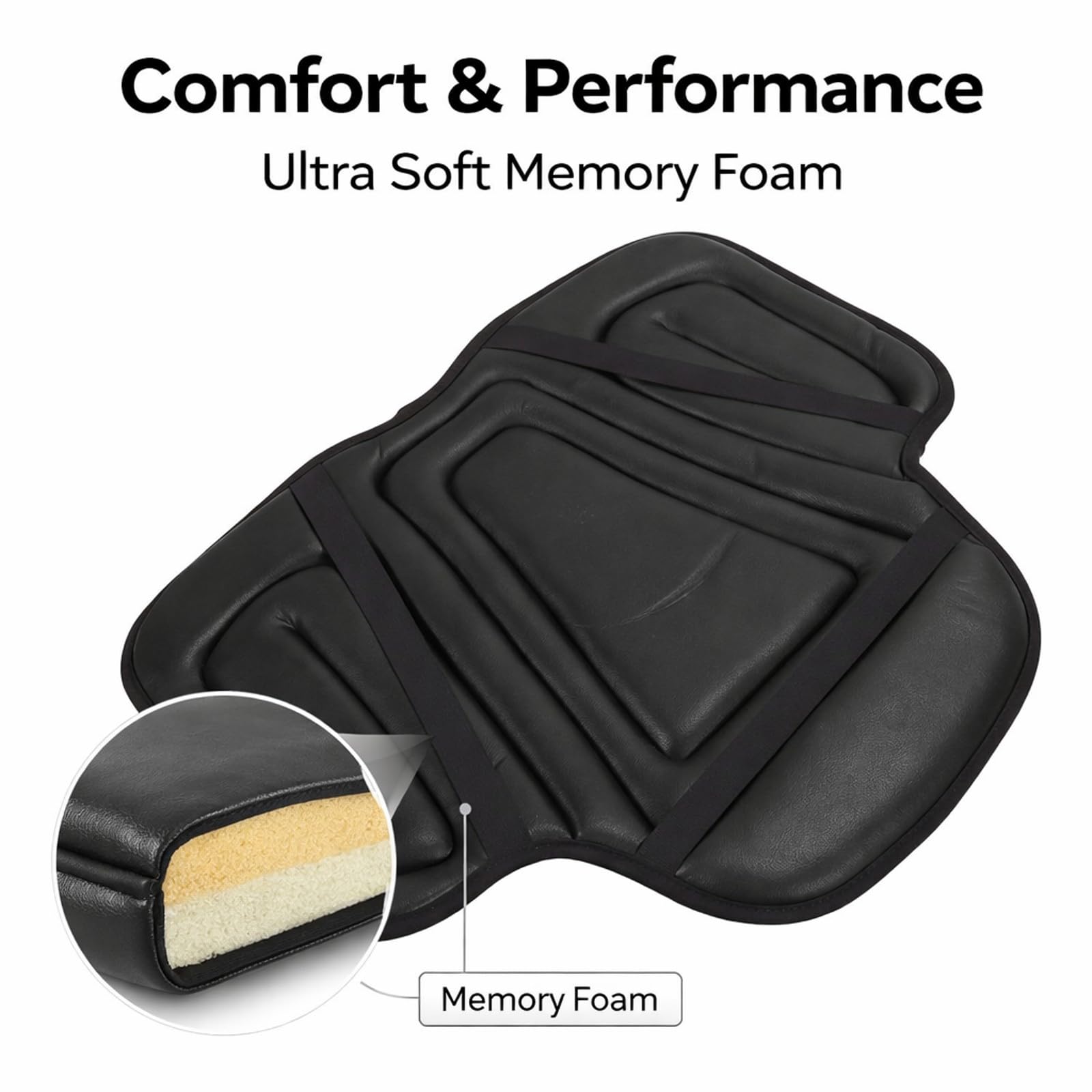Cuscino Sella Cavallo, Imbottitura Antishock per Sella Western Lunga, Memory Foam e Pelle PU, 56x45cm - Distribuzione Pressione e Antiscivolo, Comfort per Cavallo e Cavaliere