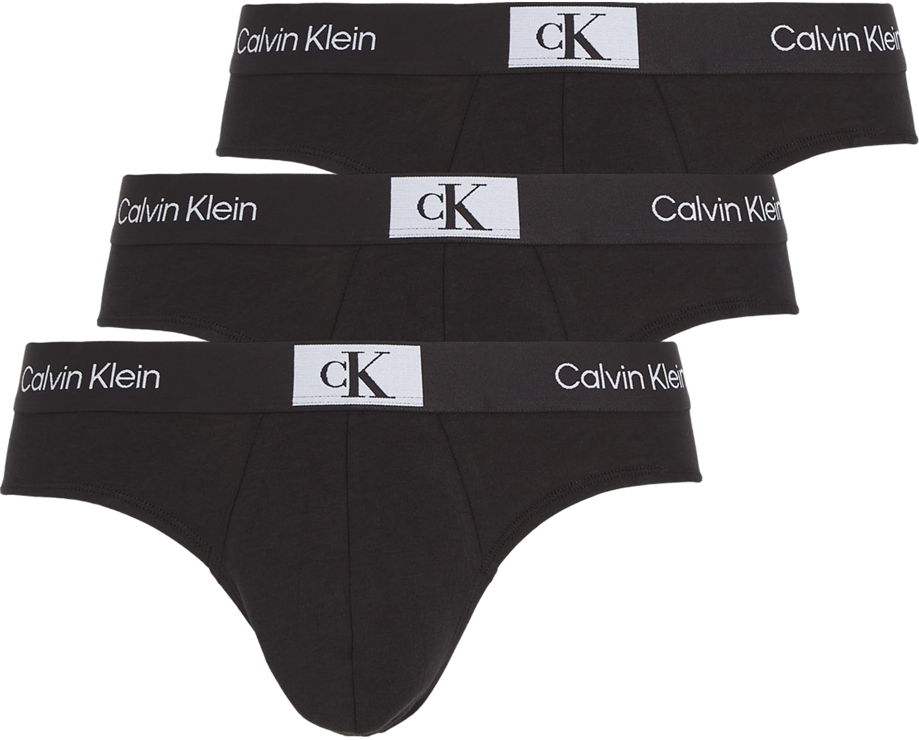 Calvin Klein Men's Black (Black, Black, Black) Hip Brief 3Pk Hip Briefs, Black, Black, Black, L
