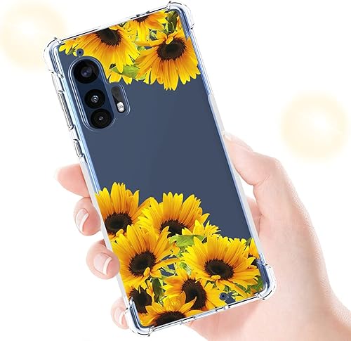 Miniatura 6 de Funda de teléfono para Motorola Moto Edge Plus, transparente, delgada, a prueba de golpes, flexible, TPU para Motorola Edge Plus Girasol
