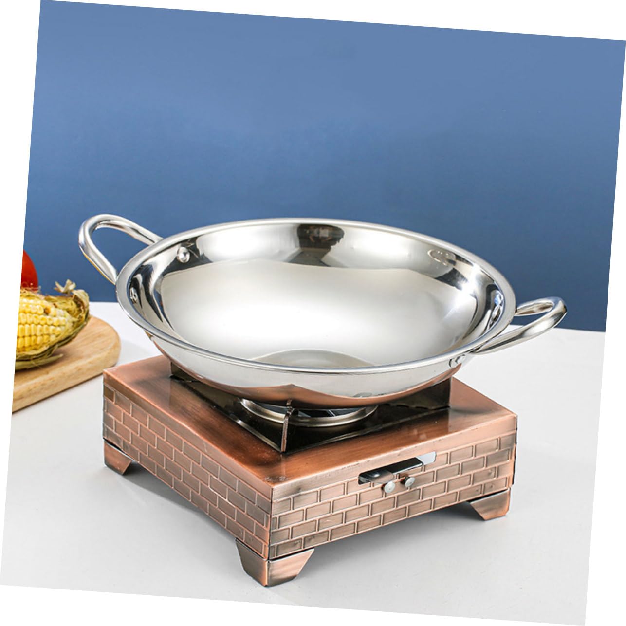 ステンレス 中華鍋 2ハンドル Amazon | GRADENEVE ステンレス製中華鍋ダブルハンドル付き軽量金属製