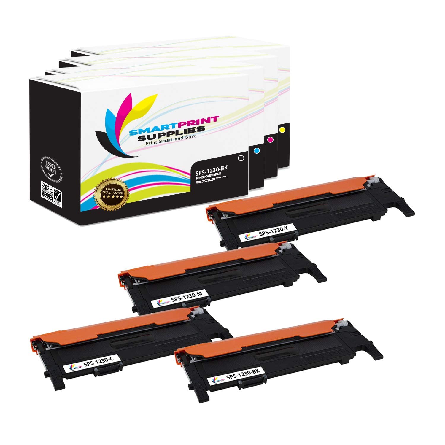 Smart Print Supplies Compatible 1230C 1235CN Toner Cartridge Replacement for Dell 330-3012 330-3015 330-3014 330-3013 Printers (Black, Cyan, Magenta, Yellow)- 4 Pack