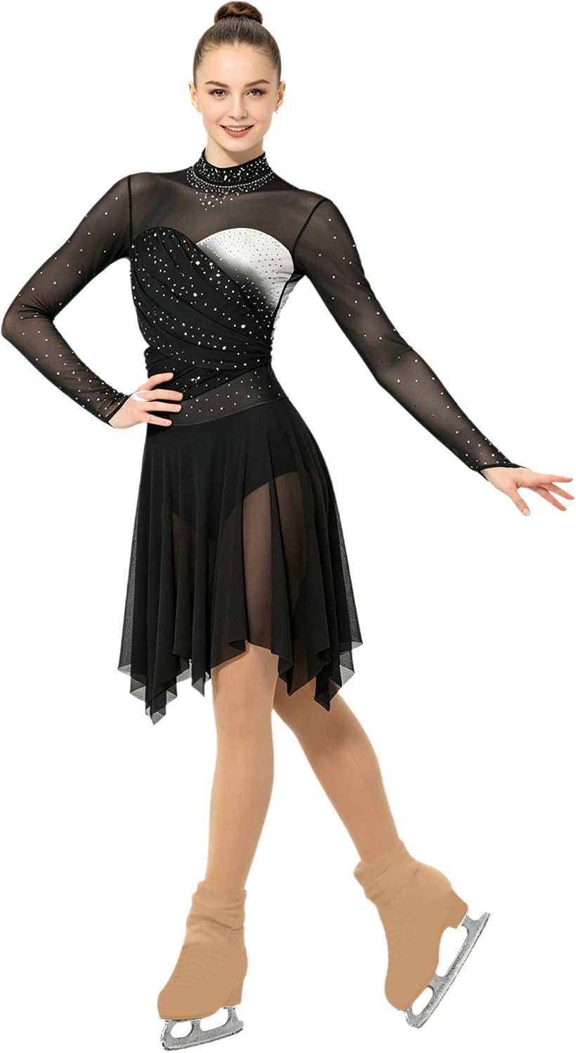ranrann Women Figure Ice Skating Dress Ice Skater Outfits