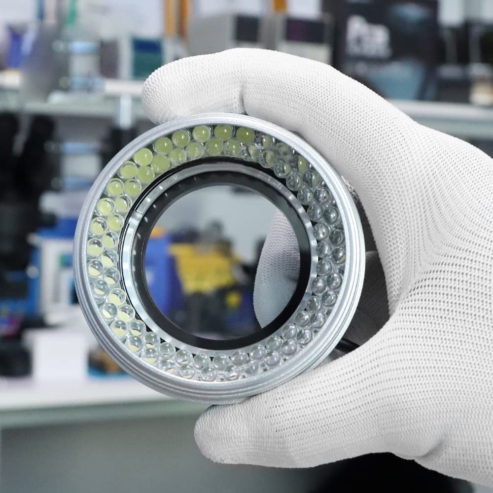 Osservazione al microscopio Sorgente luminosa ad anello Protezione for gli occhi regolabile Lampada bianca Lampada ad anello a LED da 72 pezzi for microscopio stereo