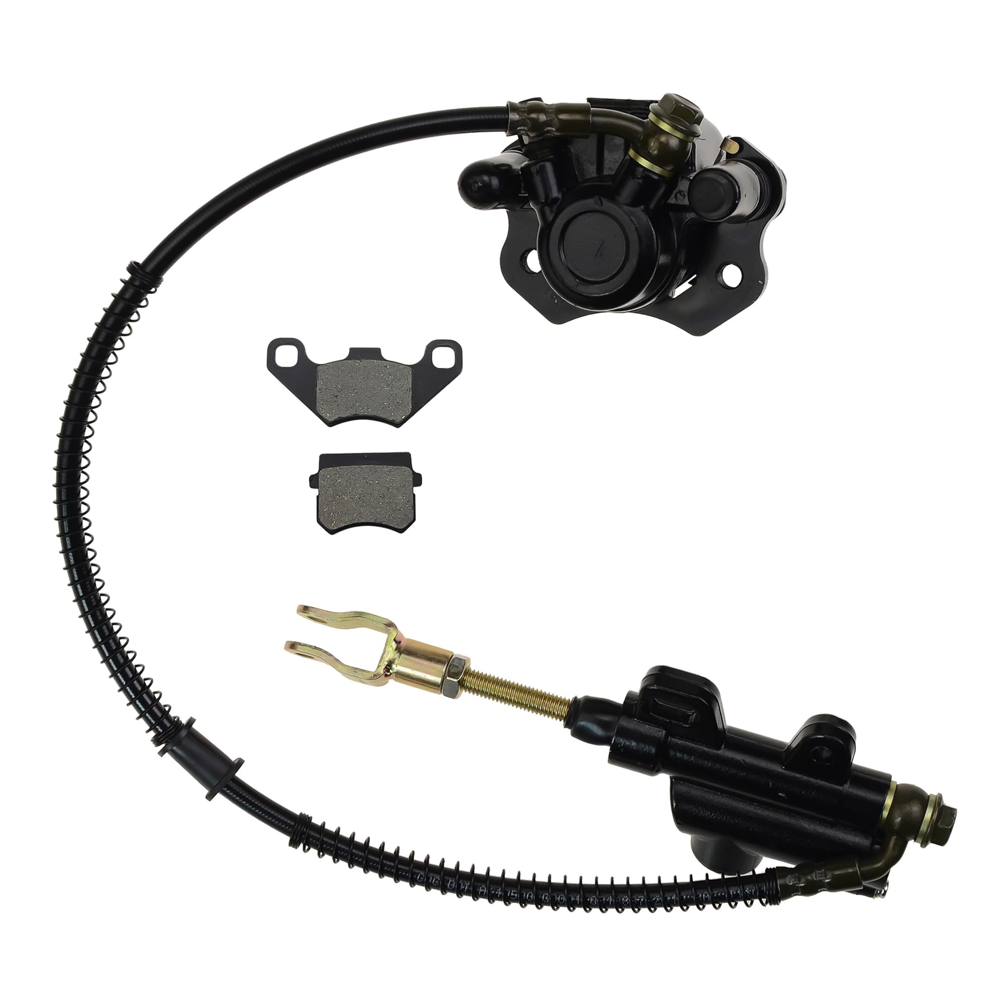 GOOFIT Assemblaggio del cilindro cilindro principale del freno posteriore Con pastiglie dei freni di ricambio Sostituzione per 50cc 70cc 90cc 110cc 125cc Scooter cinese ATV Quad