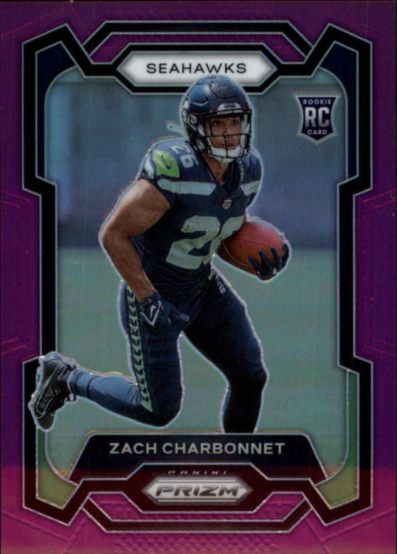 2023 Panini Prizm Prizm Purple Football #392 Zach Charbonnet RC Rookie S125 Seattle Seahawks
