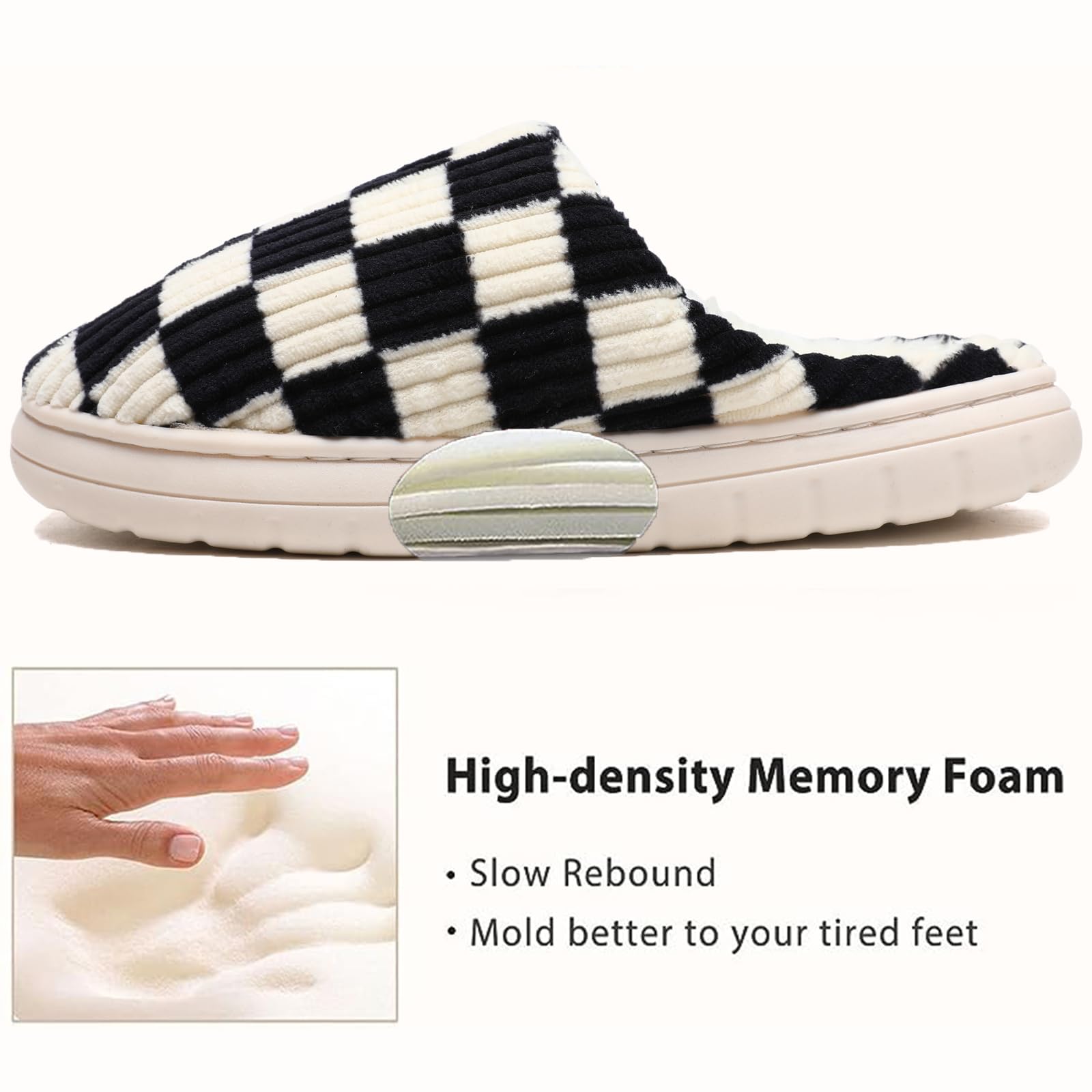 Waysoland Pantofole Donna Uomo Invernali,Ciabatte Donna Uomo Invernali Fuzzy Memory Foam Scivolare su Suola antispuggente Camera da letto Pantofole soffici Interno Esterno