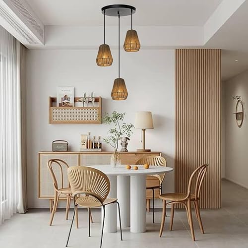 Miniatura 2 de 3 pantallas de lámpara estilo bohemio retro para lámpara colgante  Pequeñas pantallas rústicas tejidas a mano  Reemplazo de pantalla de lámpara de