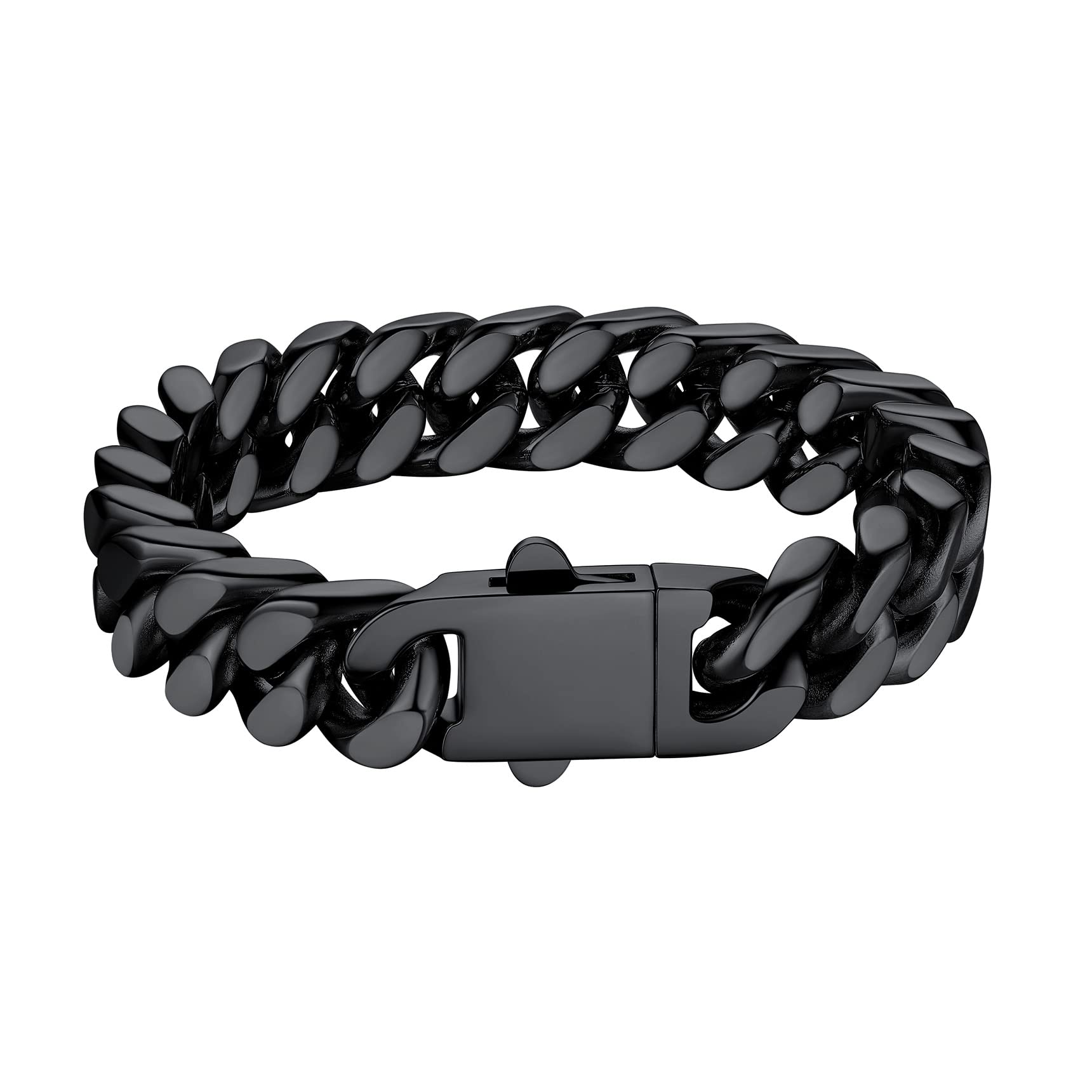 Bestyle Bestyle Pulsera Hombre Pulseras de Cadena Cubana Miami 5/7/9/12mm Pulsera Cubana Miami Acero Inoxidable Pulsera Cubana Cadena 19cm/21cm/23cm