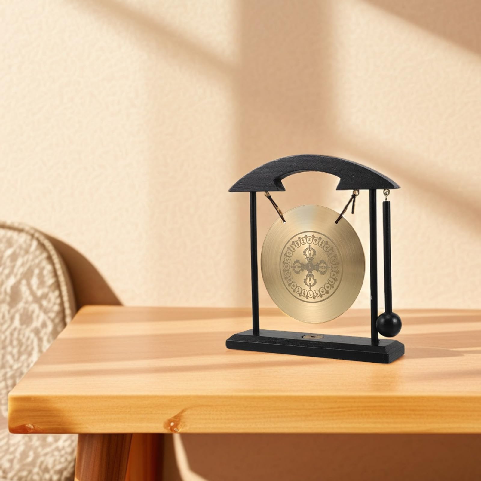 Sewroro Gong para Decoración de Escritorio Feng Shui de Latón y Sala