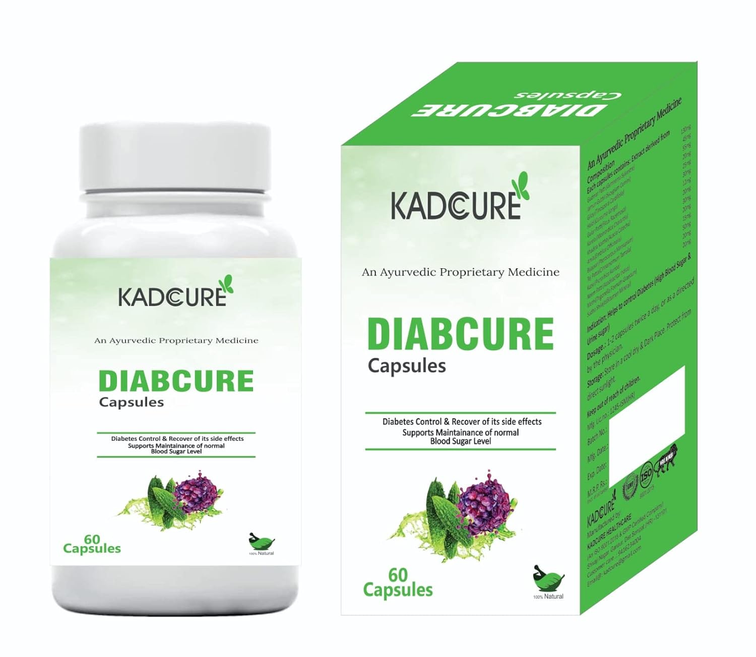 Diabcure Ayurvedic Capsules – 60 Count | Regulates Blood Sugar & Glucose Metabolism | Herbal Diabetes Support Supplement