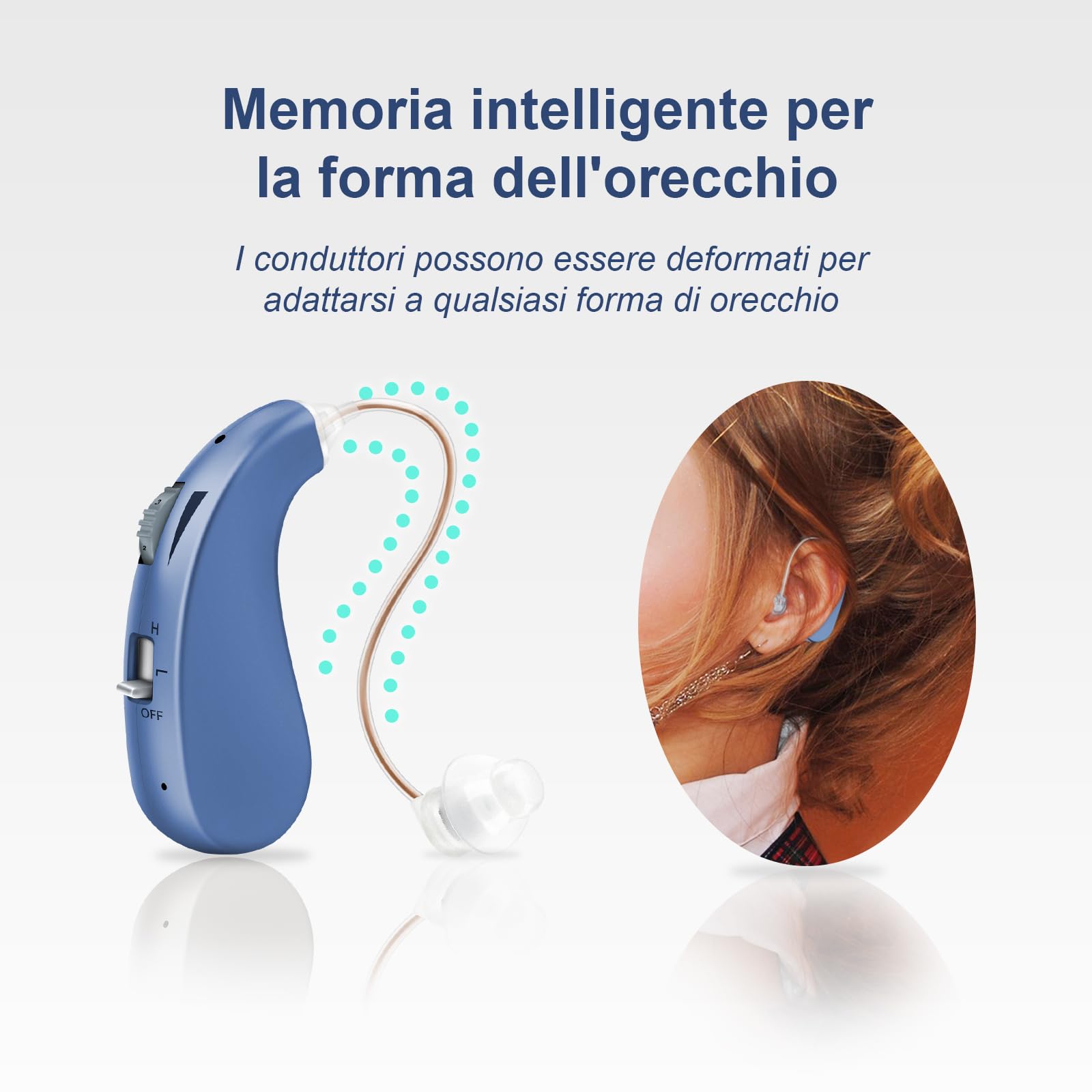 BRITZGO Esperienza di ascolto a tutto tondo, tecnologia di elaborazione digitale del segnale, modalità ricaricabile, durata della batteria di 40 ore, qualità del suono ad alta fedeltà（blu）