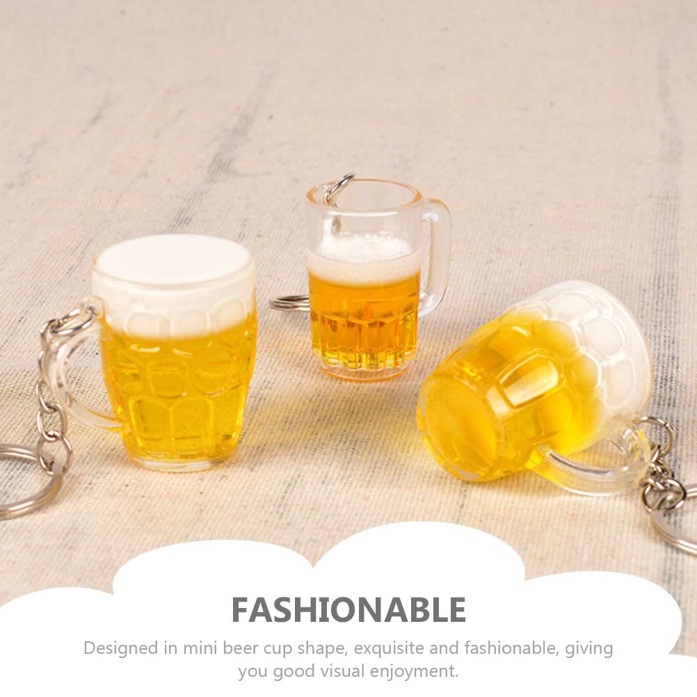 CALLARON 4 portachiavi per boccale di birra, modello auto, accessorio per zaino, portachiavi per borsa, borsa per auto, ornamenti da appendere, bicchiere per vino