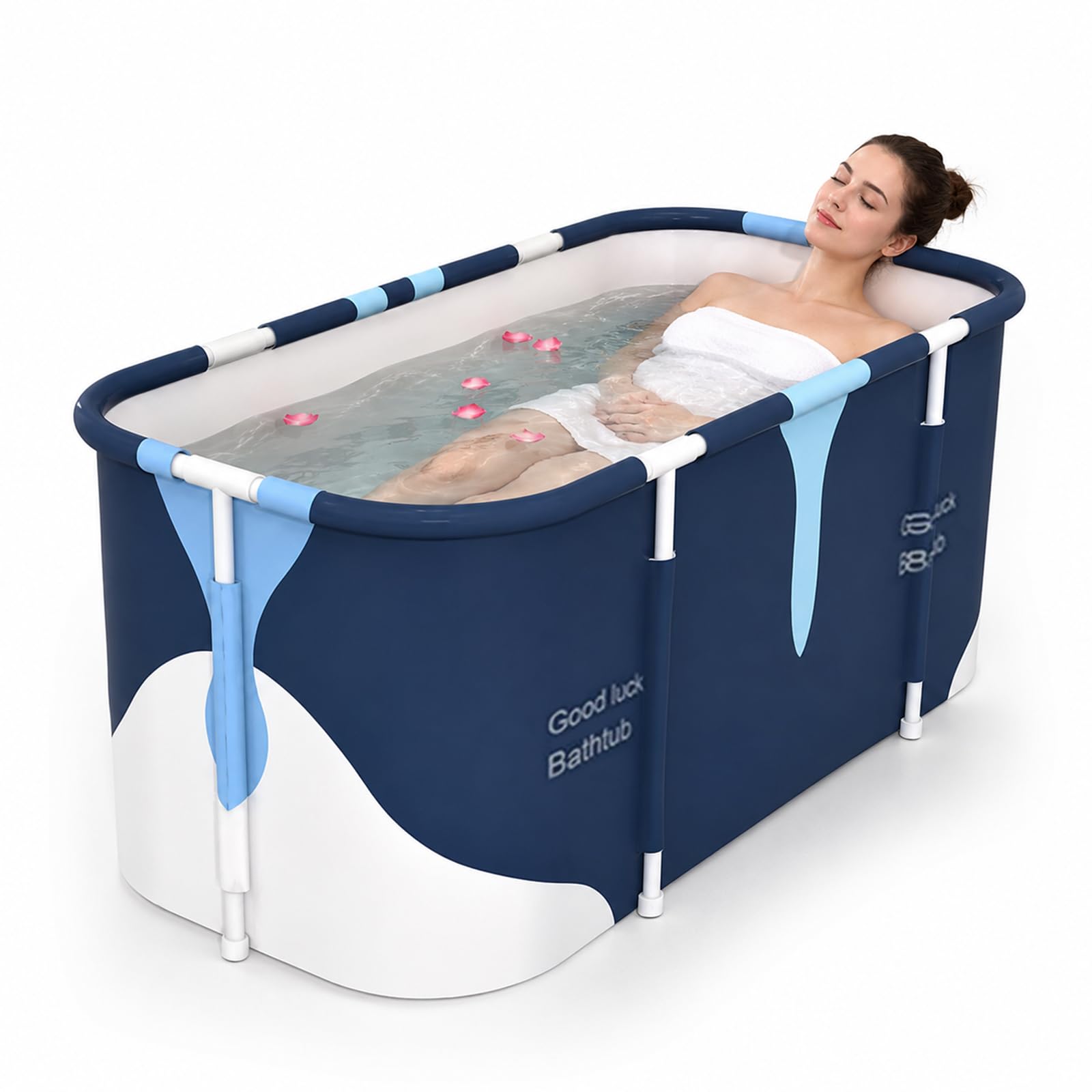 55 pollici Vasca da bagno portatile, vasca da bagno pieghevole, vasca da bagno indipendente per bagno caldo e di ghiaccio, vasca da bagno SPA per bagno, doccia, vasca da bagno portatile per ghiaccio