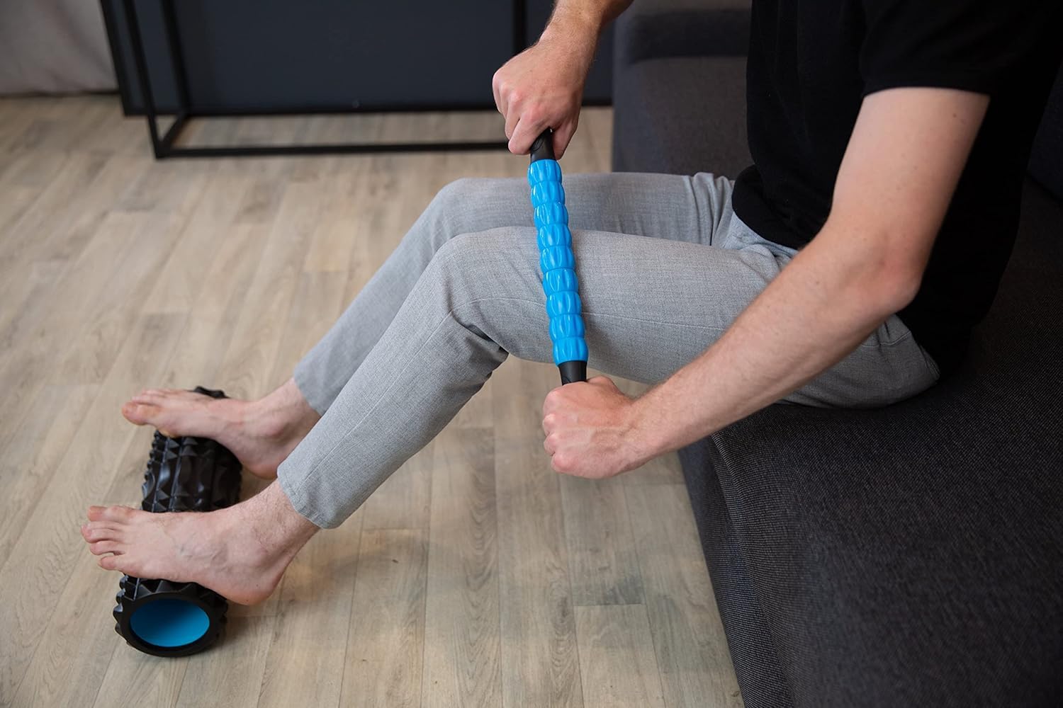 Fitem Set Rullo Massaggio Muscolare Foam Roller 4in1 Nero