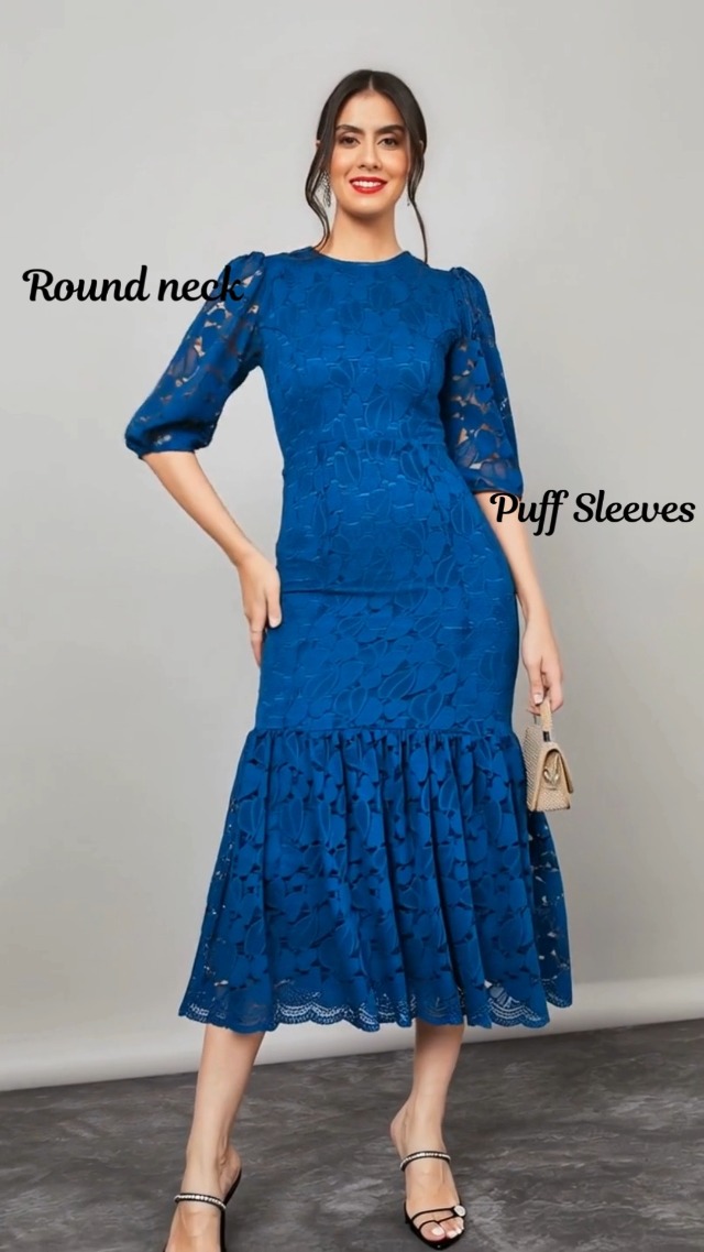 dusty blue frill hem lace bodycon dress Bandeau Frill Hem Mini Dress In Blue Lace | EGO US