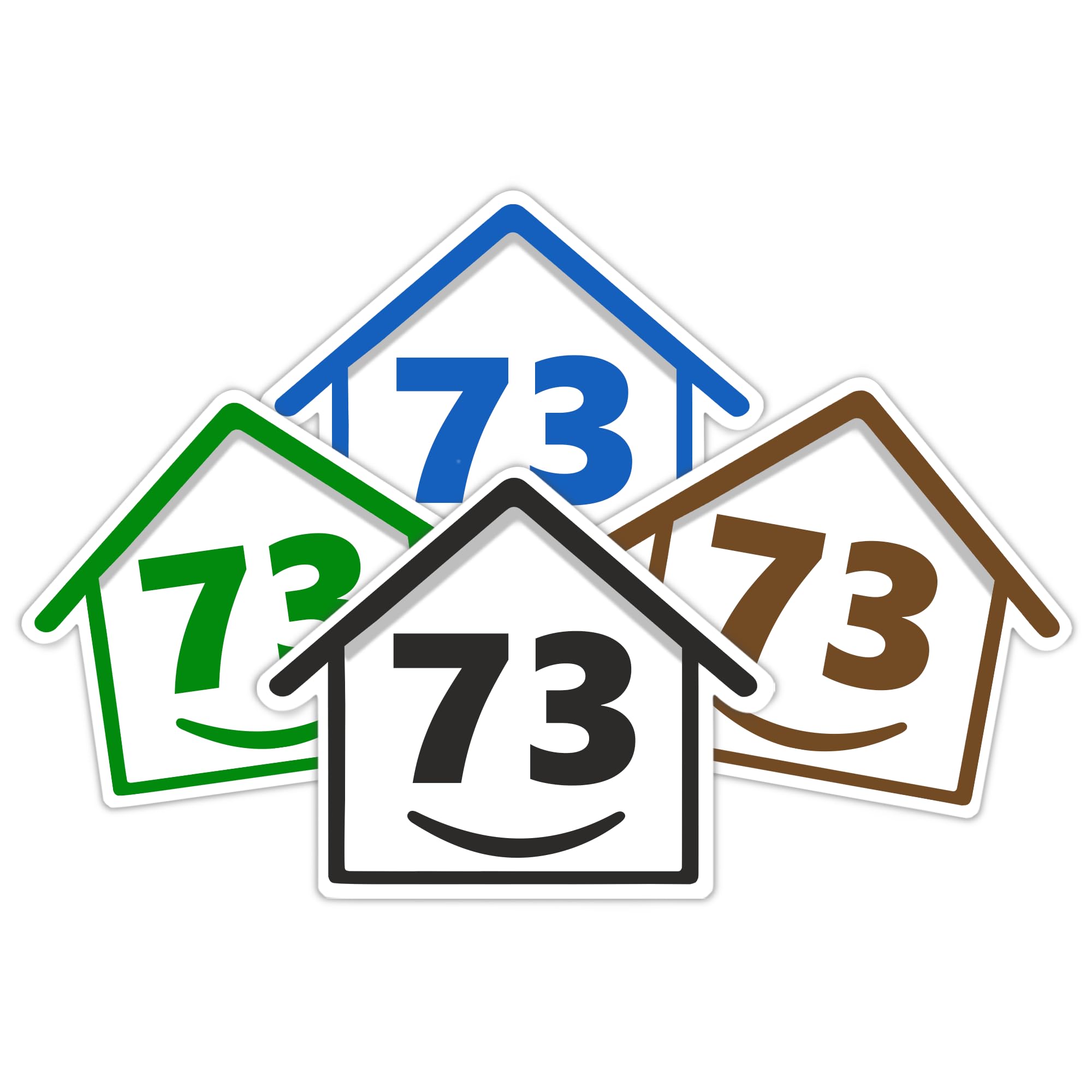 4 x Bin Numbers for Wheelie Bins, 1-99, 15cm ‘Happy House’ Colour Design Dustbin Stickers, Easy Application Stick On Number Stickers - Weatherproof Self Adhesive Vinyl – Blue, Black, Green, Brown (25) — view 76