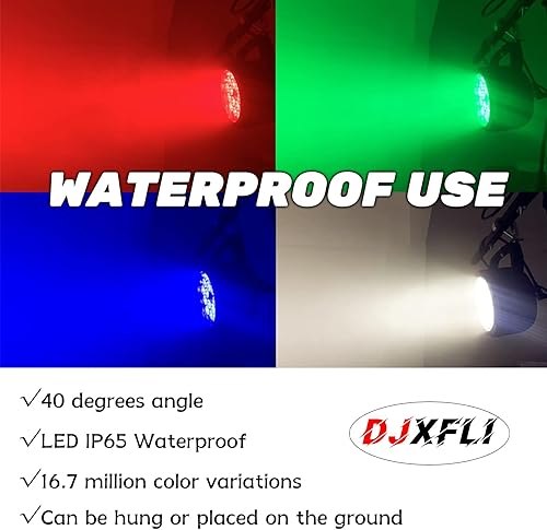 Miniatura 9 de Luces LED par 18x12W al aire libre impermeable luz de escenario RGBW 4 en 1 control DMX para eventos, DJ, discoteca, festival, boda, fiesta,
