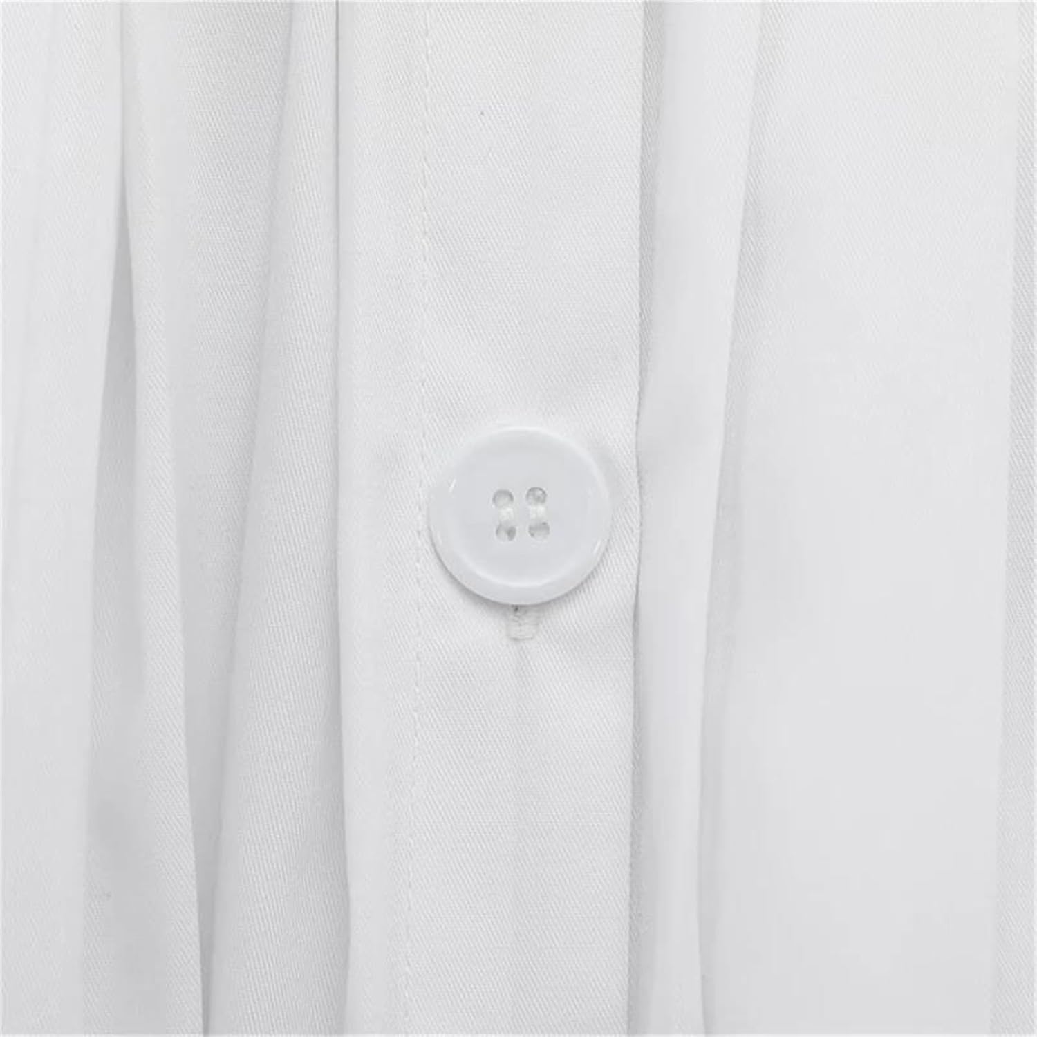 Women's Pleated Long Skirt with Single Breasted Detail Retro Style High Waist A Line Midi for Daily Wear and Casual Everyday White