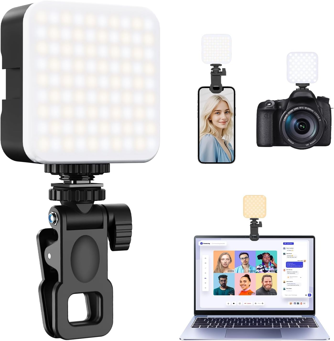 Suicune Selfie Light Ring Light for Phone 49 LED Rechargeable iPhone Fill Lights, Ring Light for Camera Picture, Makeup Photo, Video Conferences, Laptop Use, Zoom Meetings, TikTok, Vlog Photography-image-45