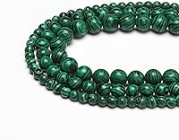 Vista 4 de 60 piezas de cuentas sueltas de malaquita de 6 mm para hacer joyas, cuentas naturales semipreciosas redondas y suaves para collares y pulseras