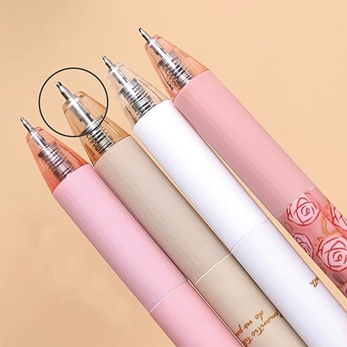 Miniatura 6 de MOZXIRZ 4 piezas de bolígrafos de gel retráctiles con flores, tinta negra, 0.5mm, para niñasmujeres, lindos, estéticos, bolígrafos para