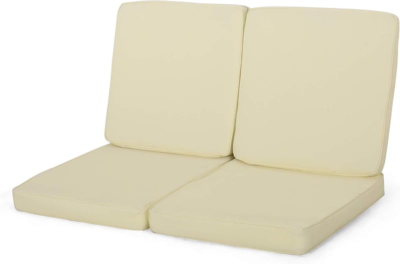 Christopher Knight Home 313279 Gavin Outdoor Water Resistant Fabric Club Chair Cushions (Set of 2), Cream