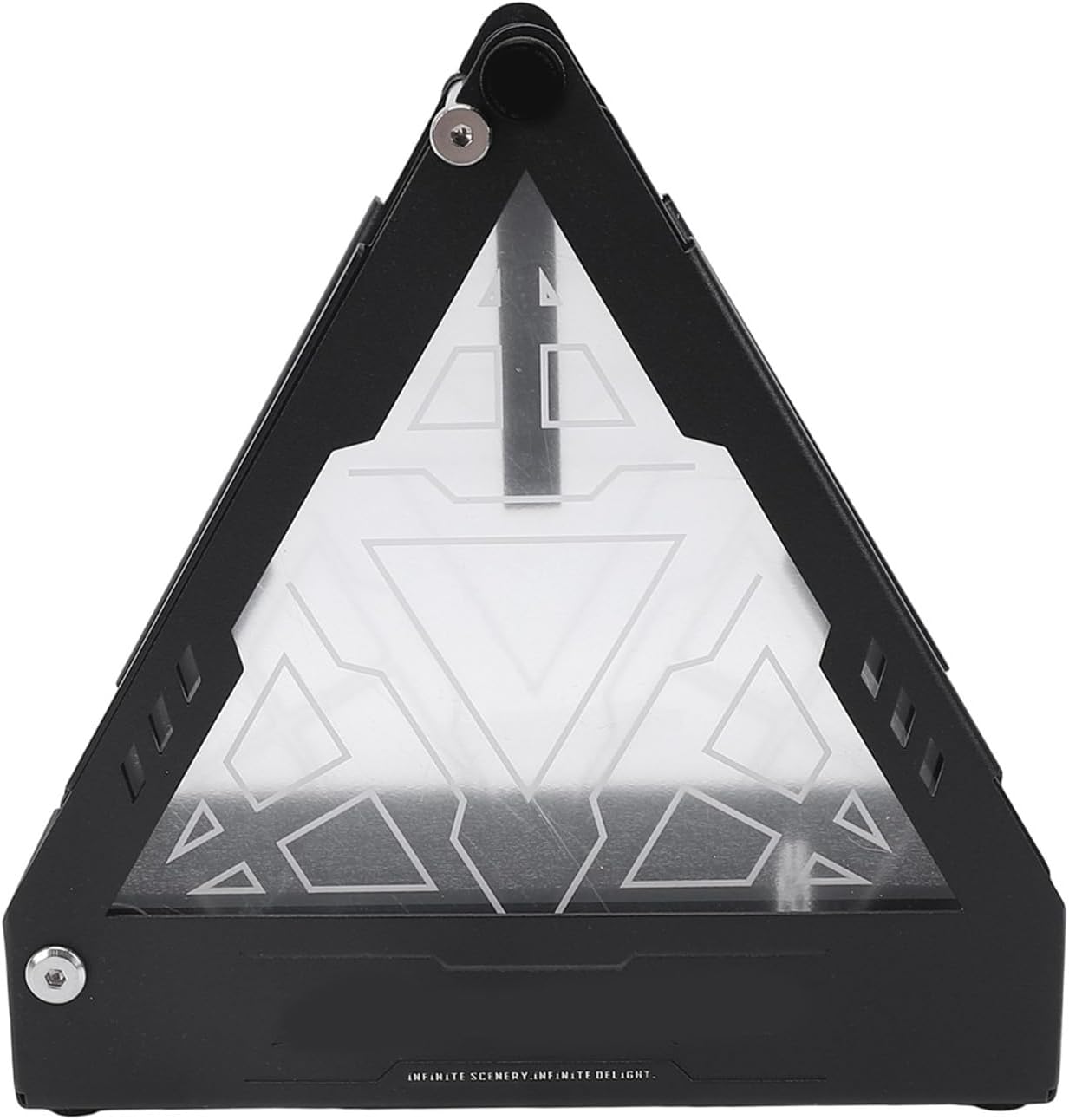 Triangle Lamp Box, Industrial Multifunctional Stainless Steel Acrylic Light Stand with Foldable Design and Storage Function, for Outdoor Camping Patio Indoor Decor