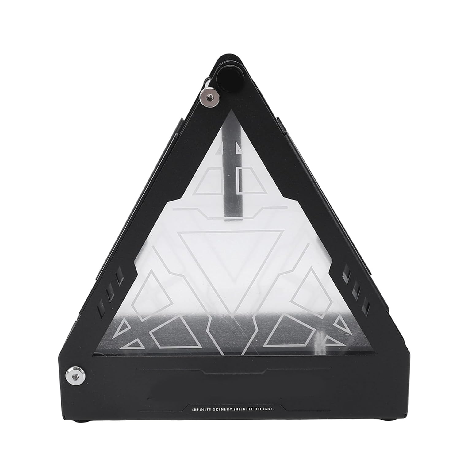 Emoshayoga Trójkątna Skrzynka na Lampy Kompaktowy Akrylowy Wielofunkcyjny Statyw Oświetleniowy ze Stali Nierdzewnej na Zewnątrz Camping 180x80x185mm