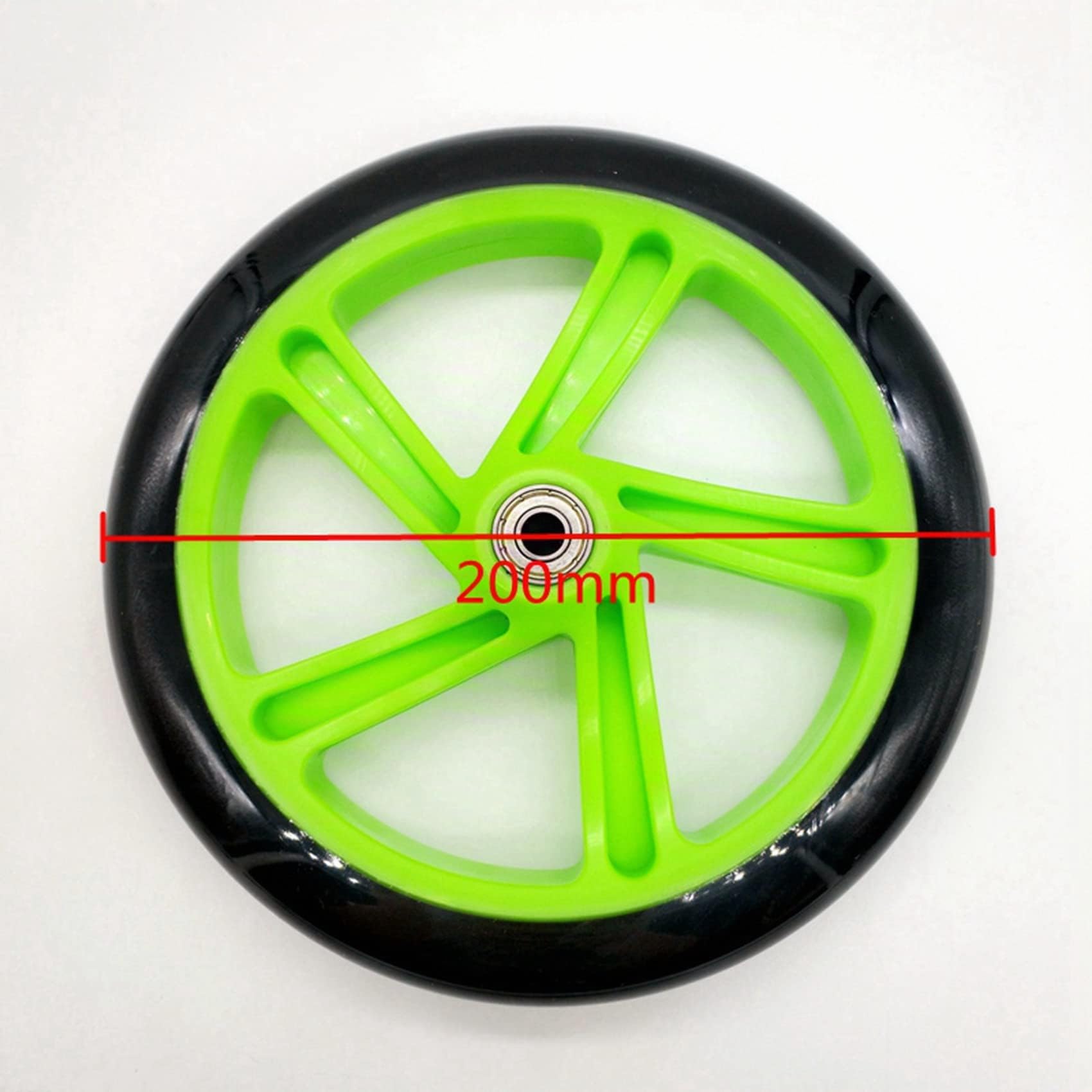 4 Stück Rollerrad 200 mm Pu Material RadstäRke 30 mm Abec-7 Kugellager Rollerzubehör,Transparent Schwarz