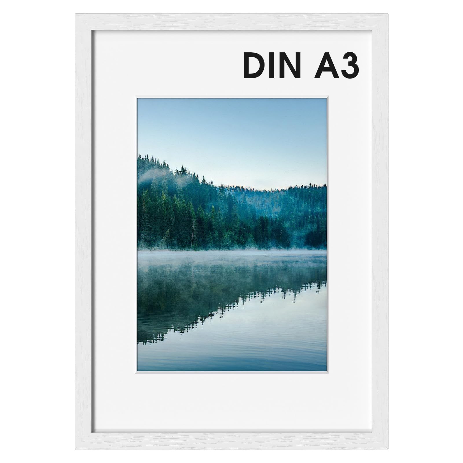 COMPOLICY A3 Bilderrahmen Weiß Bilderrahmen Holz rahmen 30x42cm Standing and Wall-mounting Capabilities Posterrahmen Für Fotos, Bilder, Poster
