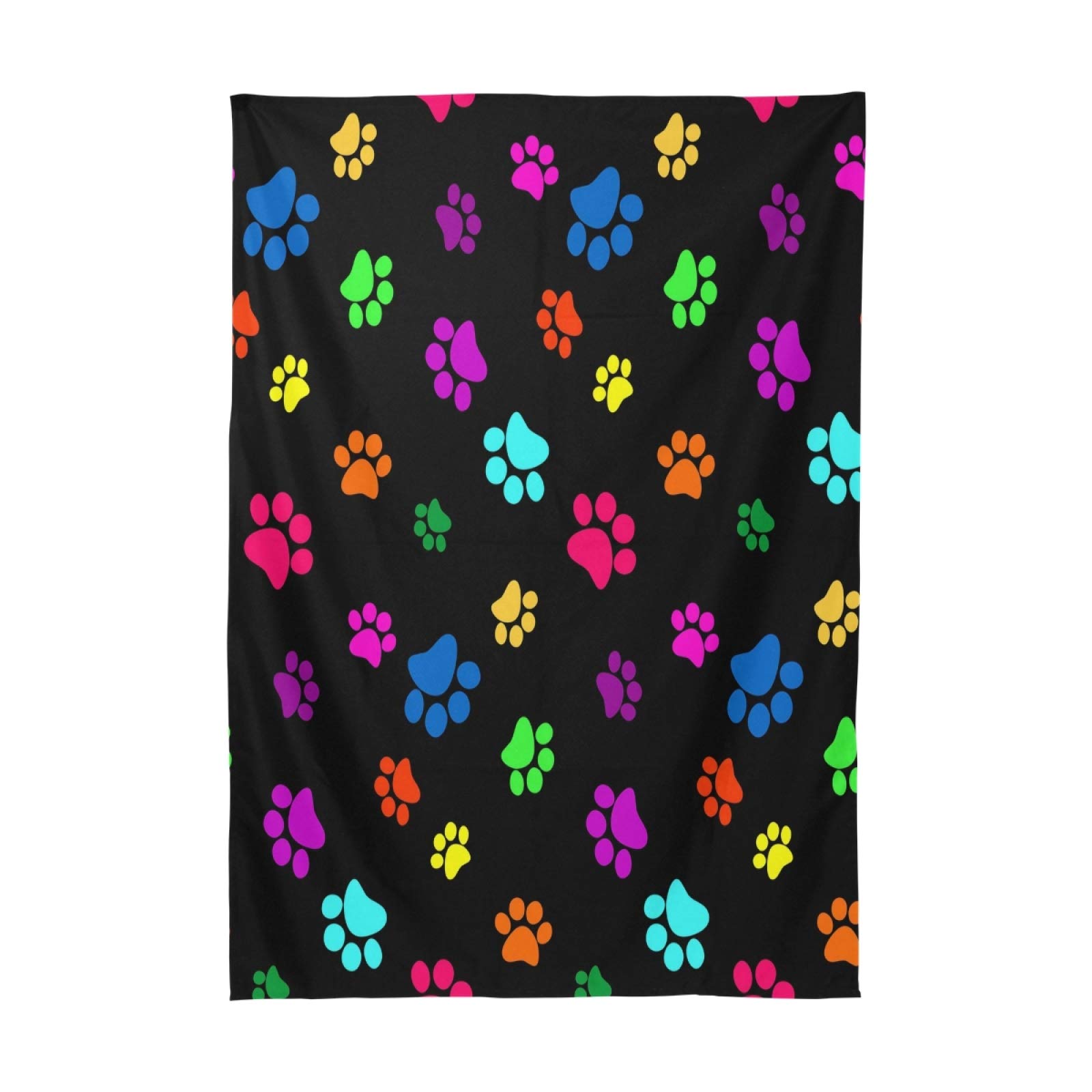 YVONAU Mantel rectangular con estampado de huellas de animales de perro, gato, 137 x 137 cm, resistente a las arrugas, tela decorativa a prueba de manchas, para cocina, comedor, fiesta, camping