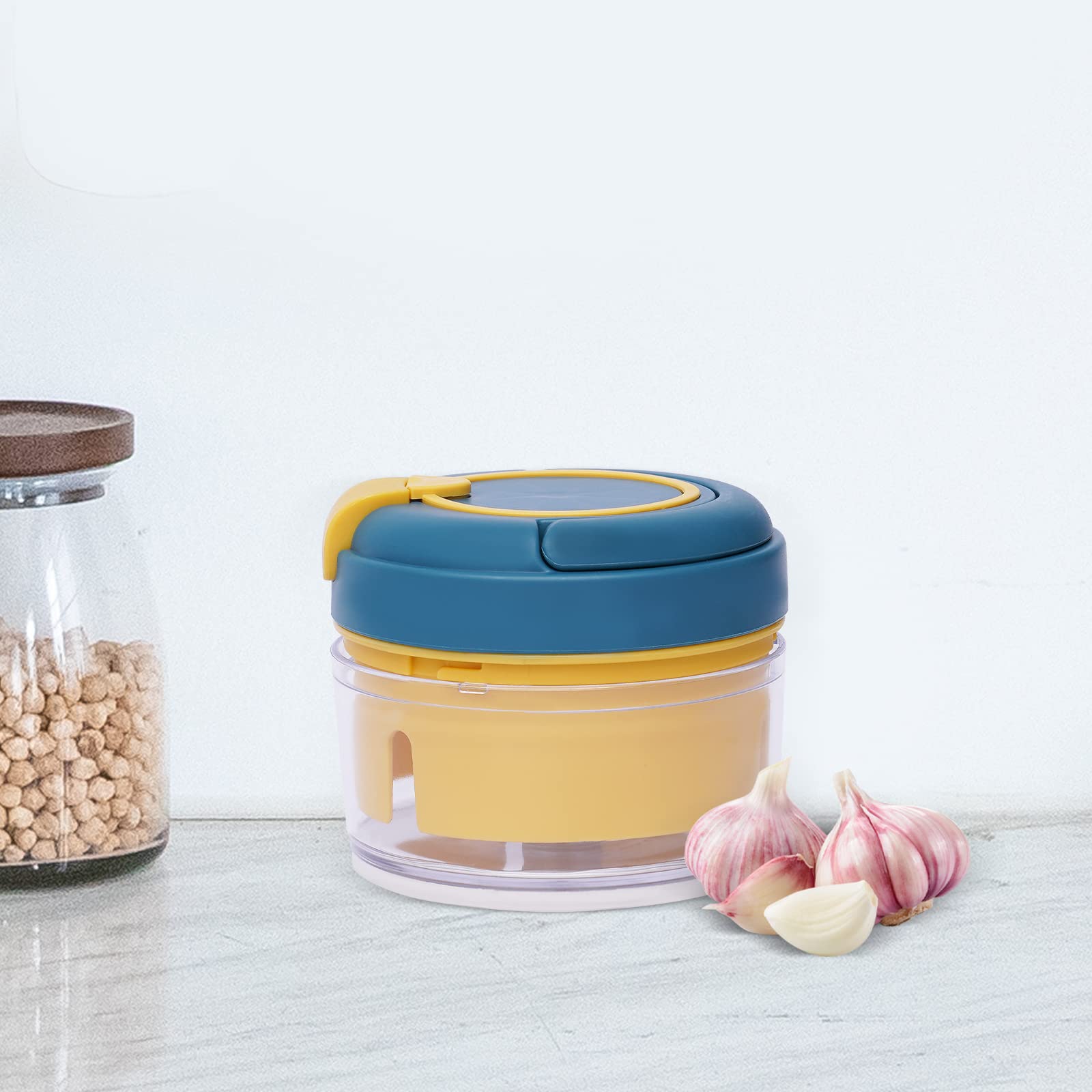 Garlic Cutter Fruit Vegetable Onion Press Manual Food Speedy Chopper Hand pull