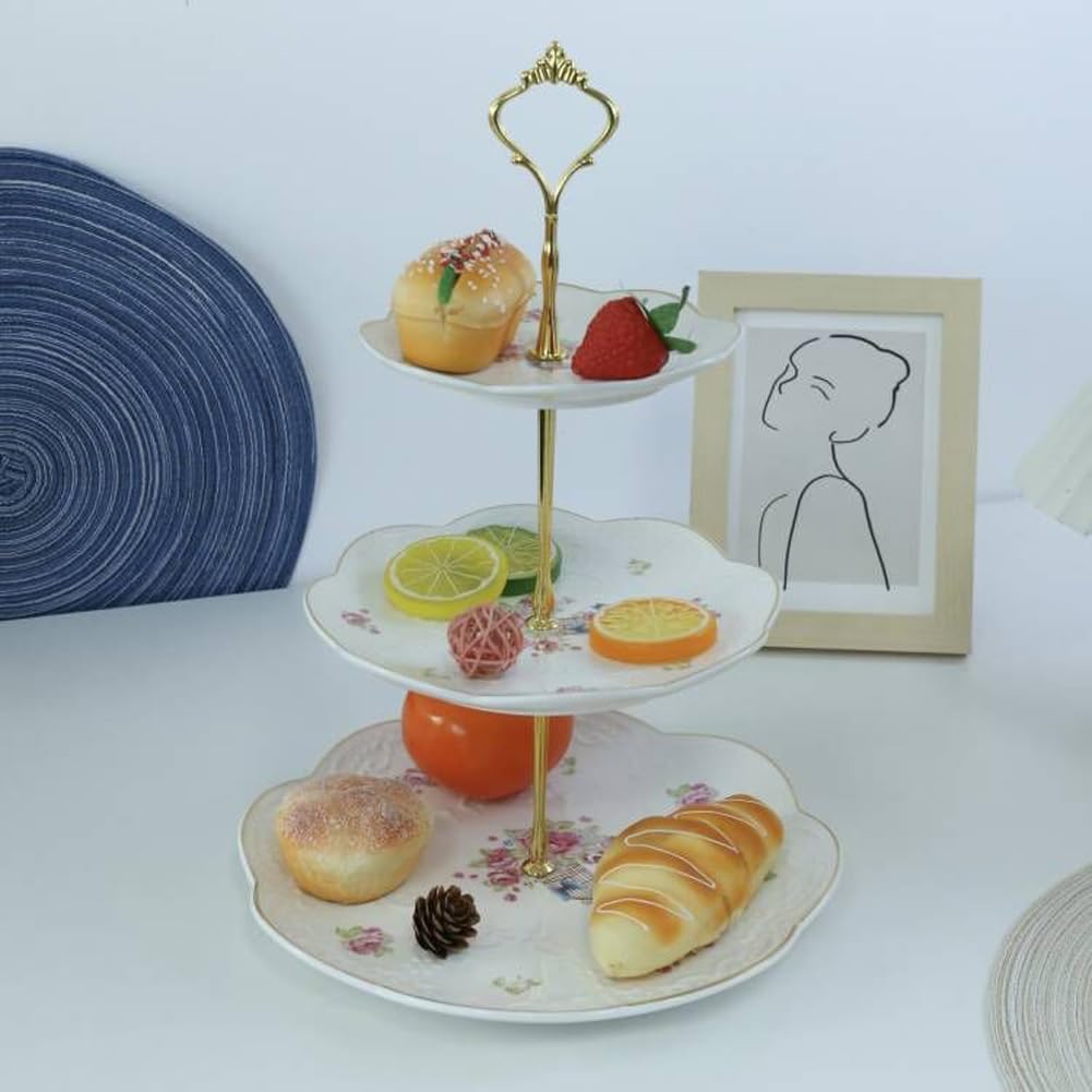 Amazon | YBK Tech 北欧の風 3段ケーキスタンド 陶磁の デザート