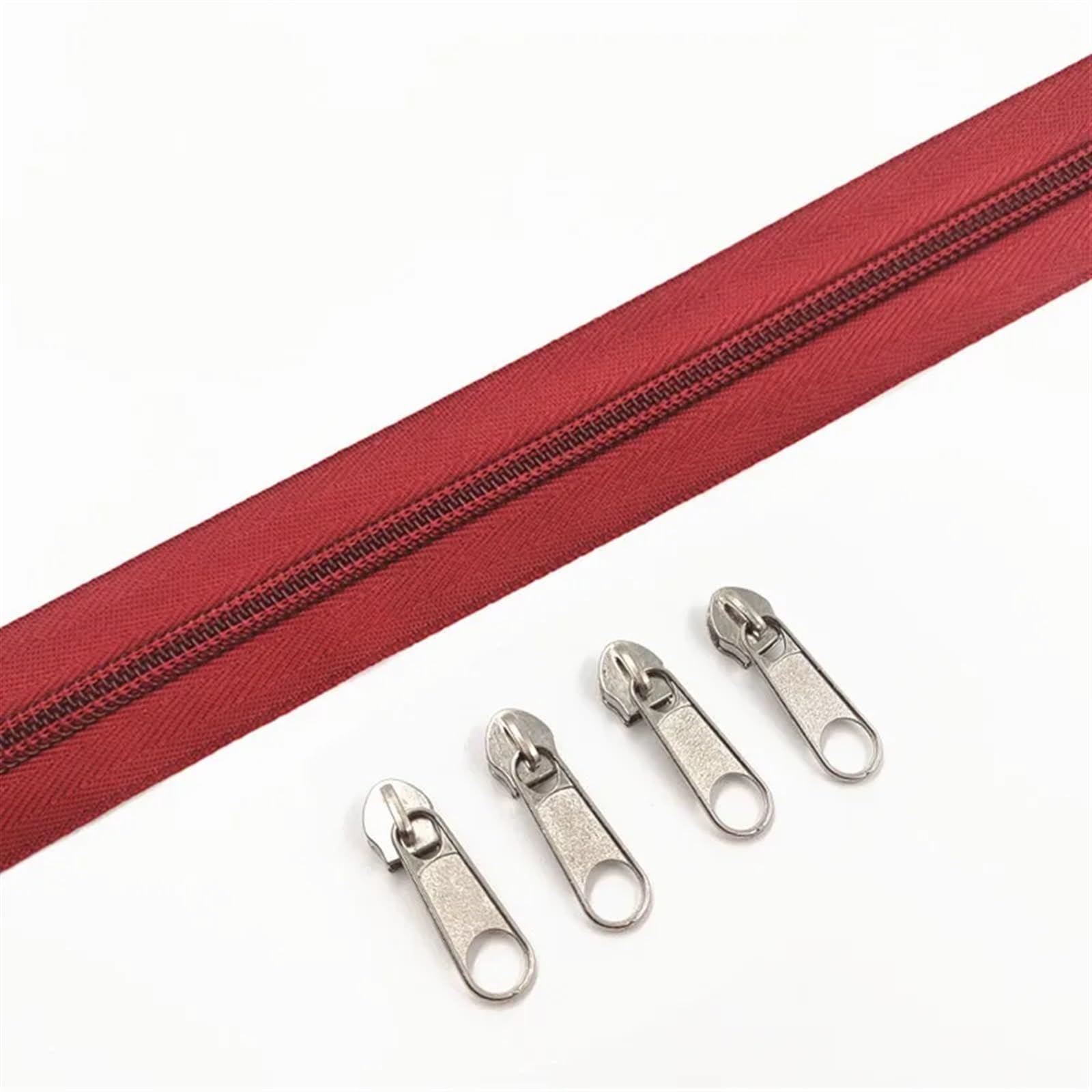 Cremalleras De Costura Rollos de cremalleras nailon 1/2/3/5/10 metros longitud con varios deslizadores cremallera for costura y accesorios vestir(Grass Green 243,10 Meter)