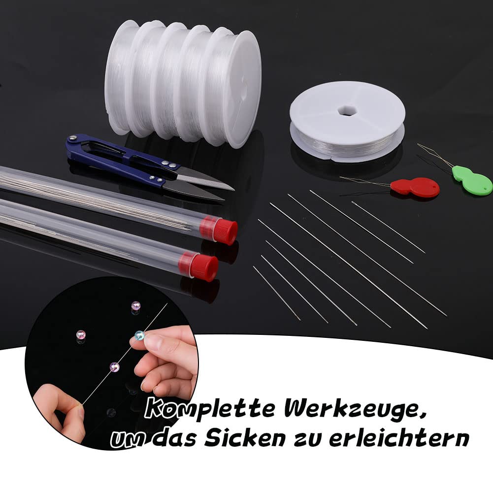 Lot De 20 Aiguilles à Perles, Aiguilles à Perles De Rocaille De Tailles