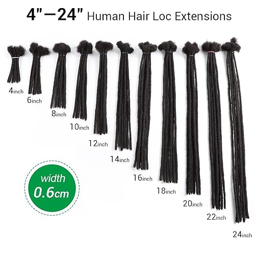 Extensiones de cabello humano real de 20 hebras para mujereshombresniños, se pueden teñir, decolorar, rizar, 4 pulgadas, extensiones de rastas