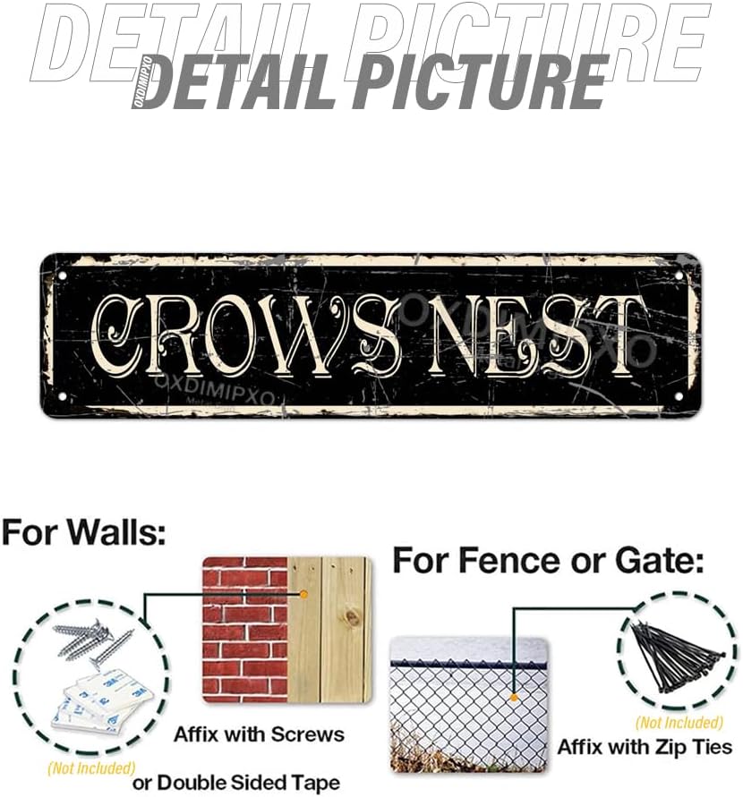 Crows Nest Wall Decor Funny Signs Man Cave Vintage Metal Tin Sign Wall Decorations for Home Bar/Basement/Garage/Man Cave 16 X 4 Inches image 4