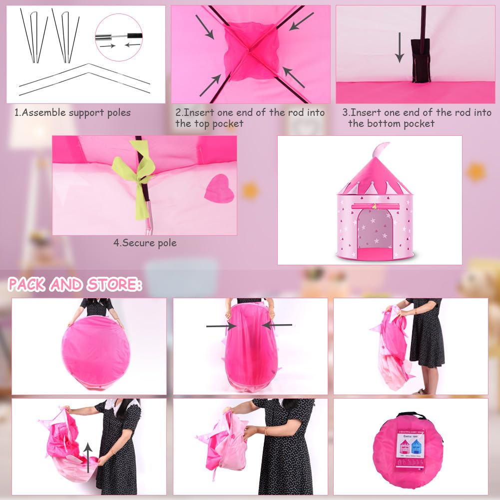 Tenda Magica Per Bambini Con Luci - Castello Delle Fate Per Giochi Interni Ed Esterni | Regalo Perfetto