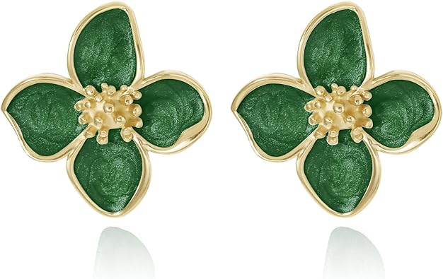 White Flower Earrings Unique Spring Earrings for Women Big Floral Earring Statement Flower Jewelry Gift