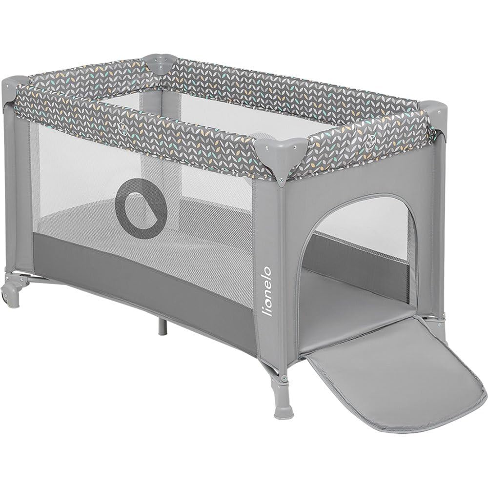 LIONELO Stefi Lettino neonato da viaggio pieghevole con materasso, Dalla nascita fino a 3 anni, Lettino da campeggio con entrata laterale, Le pareti realizzate in rete, Borsa, Route