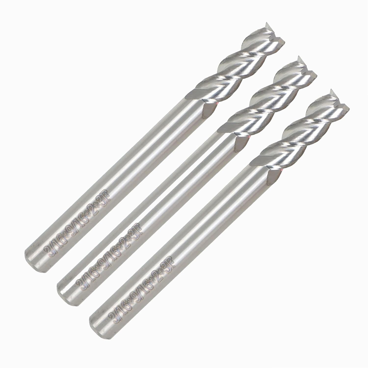 kimllier 3Pcs 3/16 Inch Carbide Square End Mill 3 Flute, CNC Square Nose End Mill