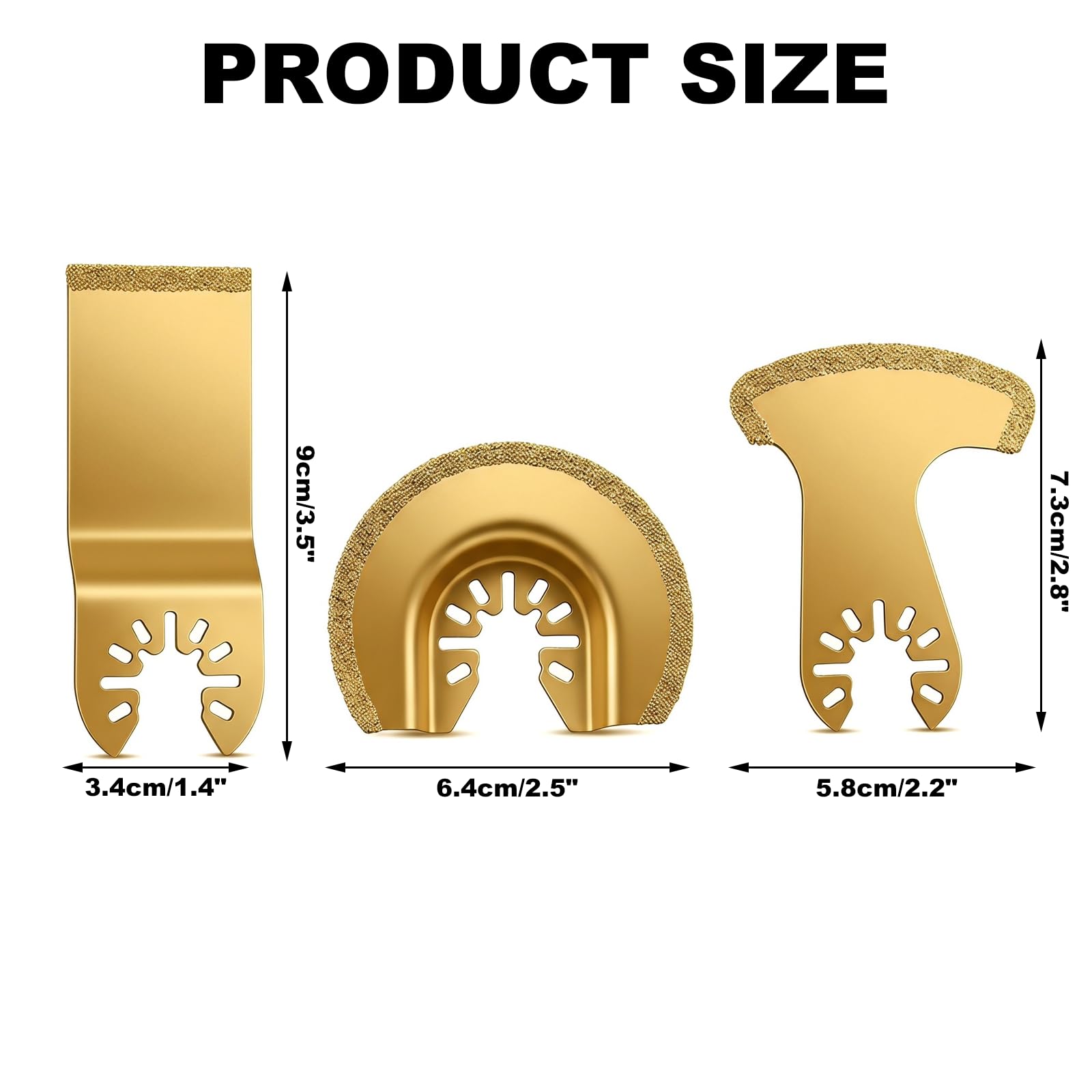 Naapesi Set 3 Lame Multifunzione Oscillanti in Carburo, Lame Multitool per Rimozione Fughe Piastrelle Marmo Cemento, Accessori per Pulizia, Levigatura e Ristrutturazione