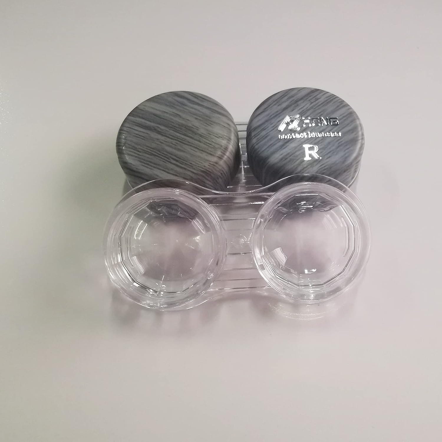 MUDOR 6 Pack Wood Grain Contact Lens Case, Contact Lens Box Holder Container Soak Storage Kit, Mini Contact Lens Travel Case with Leak-Proof Packaging,Silver Gray : Clothing, Shoes & Jewelry