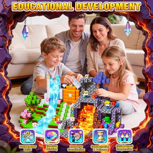 LUVTOY Magnetische Bausteine - 216 Teile Magnetbausteine Magnetspielzeug - Magnetisches Bausteine Blöcke Kinder - Magnetspiel… – Ansicht 7