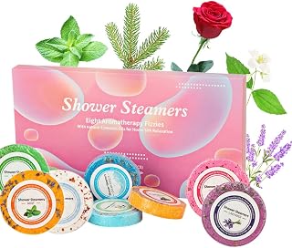 Shower Steamers Aromatherapy, Variety Pack of 8 Bath Bombs with Essential Oils Relaxation Gifts for Women and Men,Self Care Shower Bombs Set for Home SPA