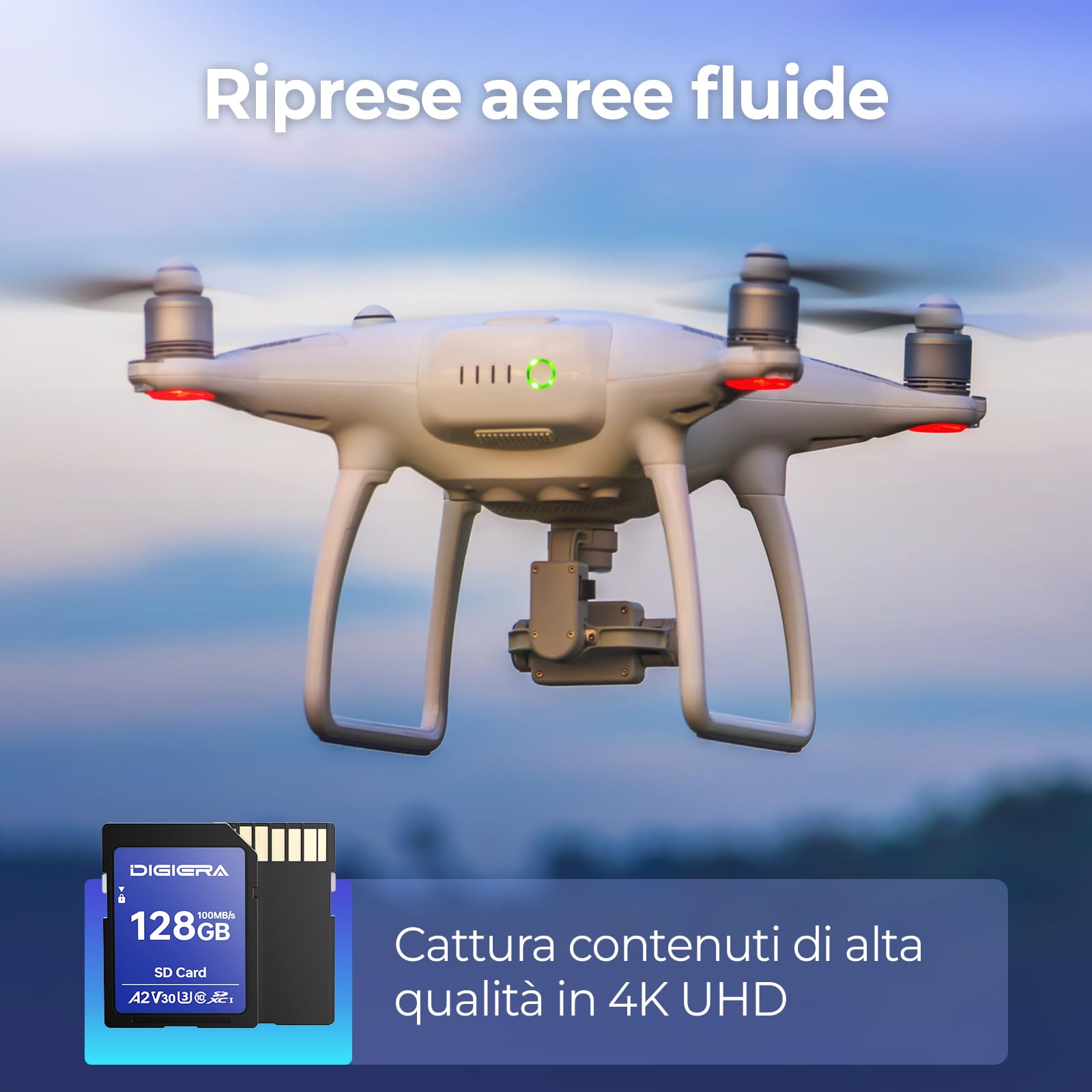 Scheda di Memoria SDXC UHS-I CS100 da 128 GB - Fino a 100 MB/s, C10, U3, V30, 4K UHD, per Computer, Fotocamere Digitali, Dispositivi Home Theatre, Navigatori Auto (Confezione da 1)