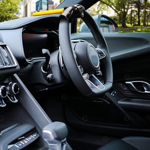 Miniatura 6 de ZONETECH Paquete de 2 candados para volante de automóvil, de alta calidad, resistente, resistente, antirrobo